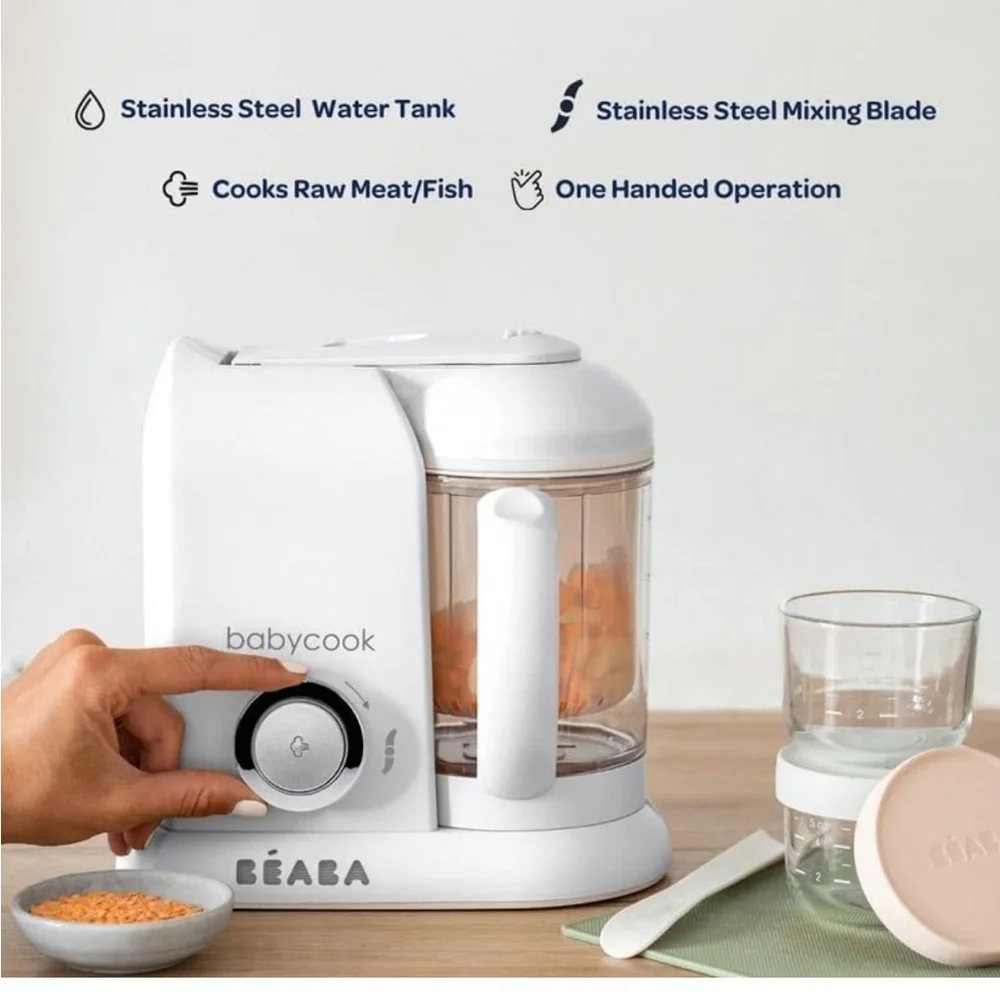 BEABA Babycook Solo 4 in 1 Baby Food‎ Maker, Baby Food Processor, Steam Cook,